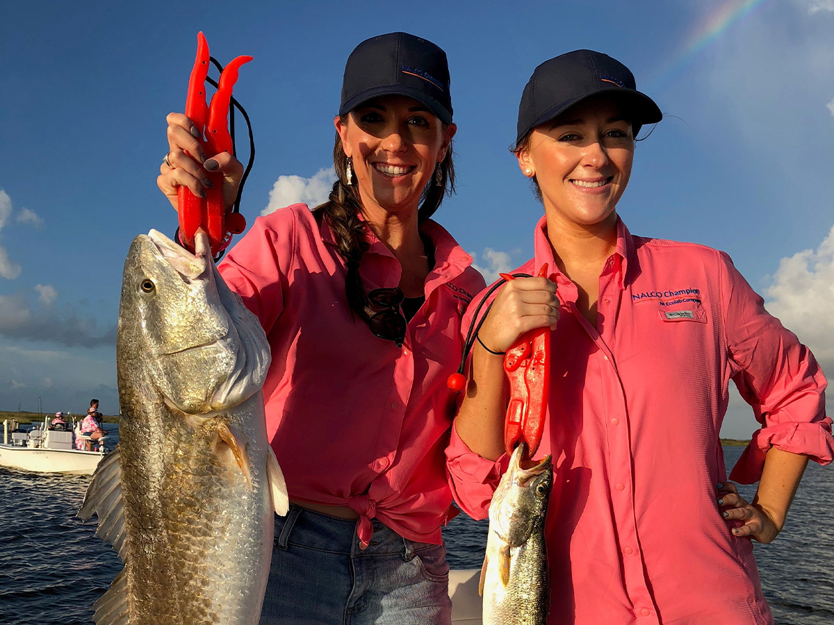 two women at the 2019 fishing rodeo